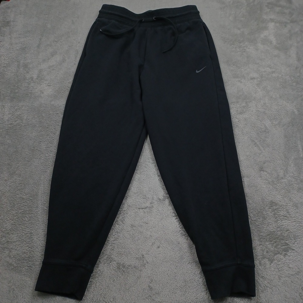 Nike Joggers Womens Large Black Dri Fit Activewear Casual Drawstring